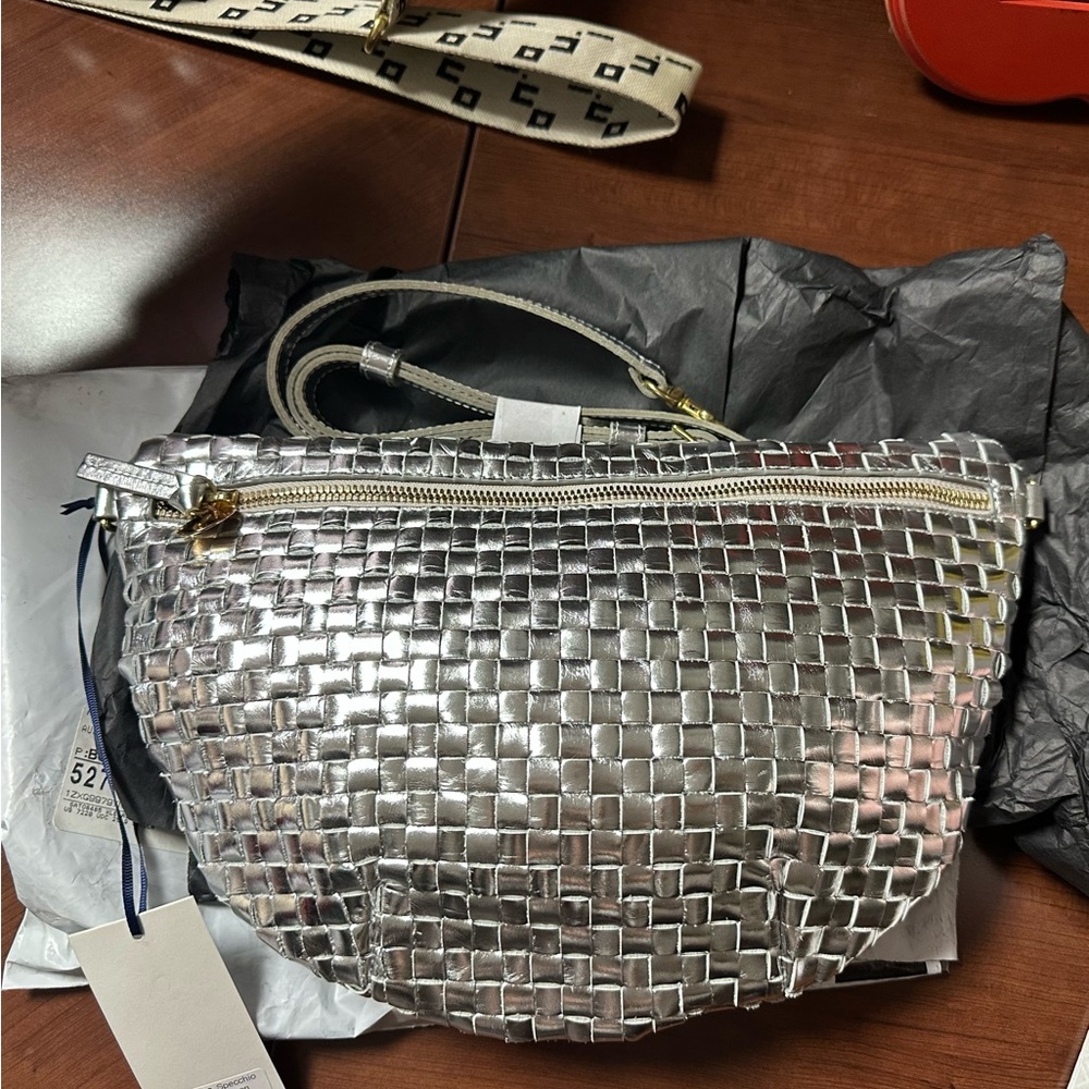 Clare V Silver Woven Bag